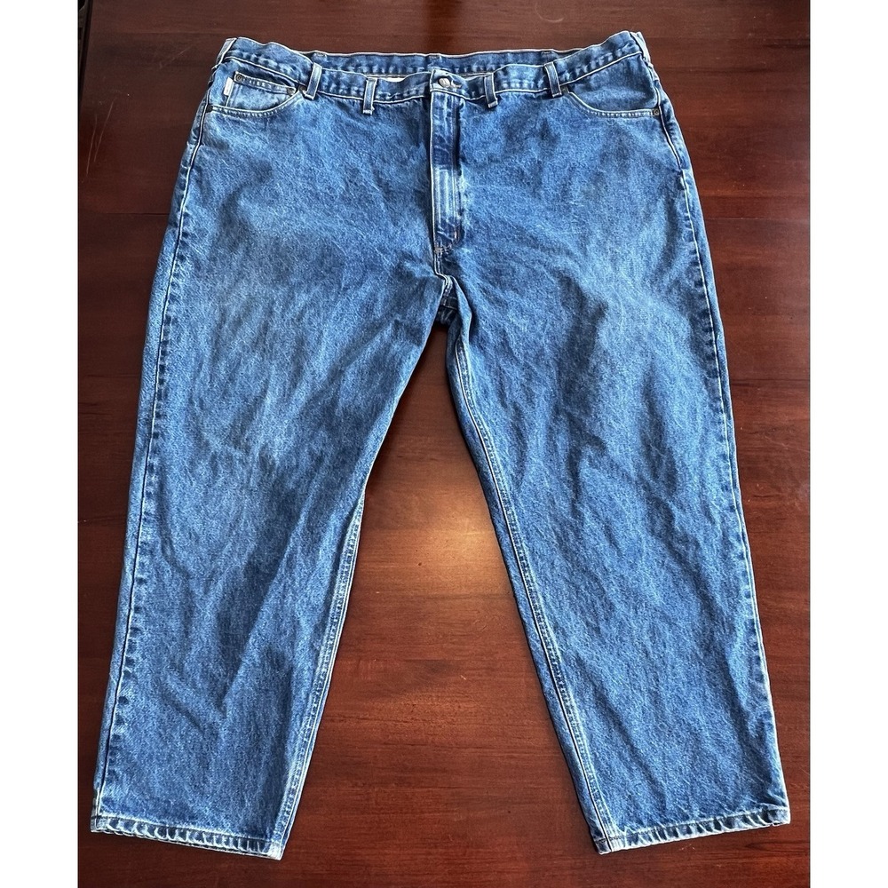 Carhartt B17 DST Relaxed Fit Jeans 52x30 Vintage Workwear Blue Denim